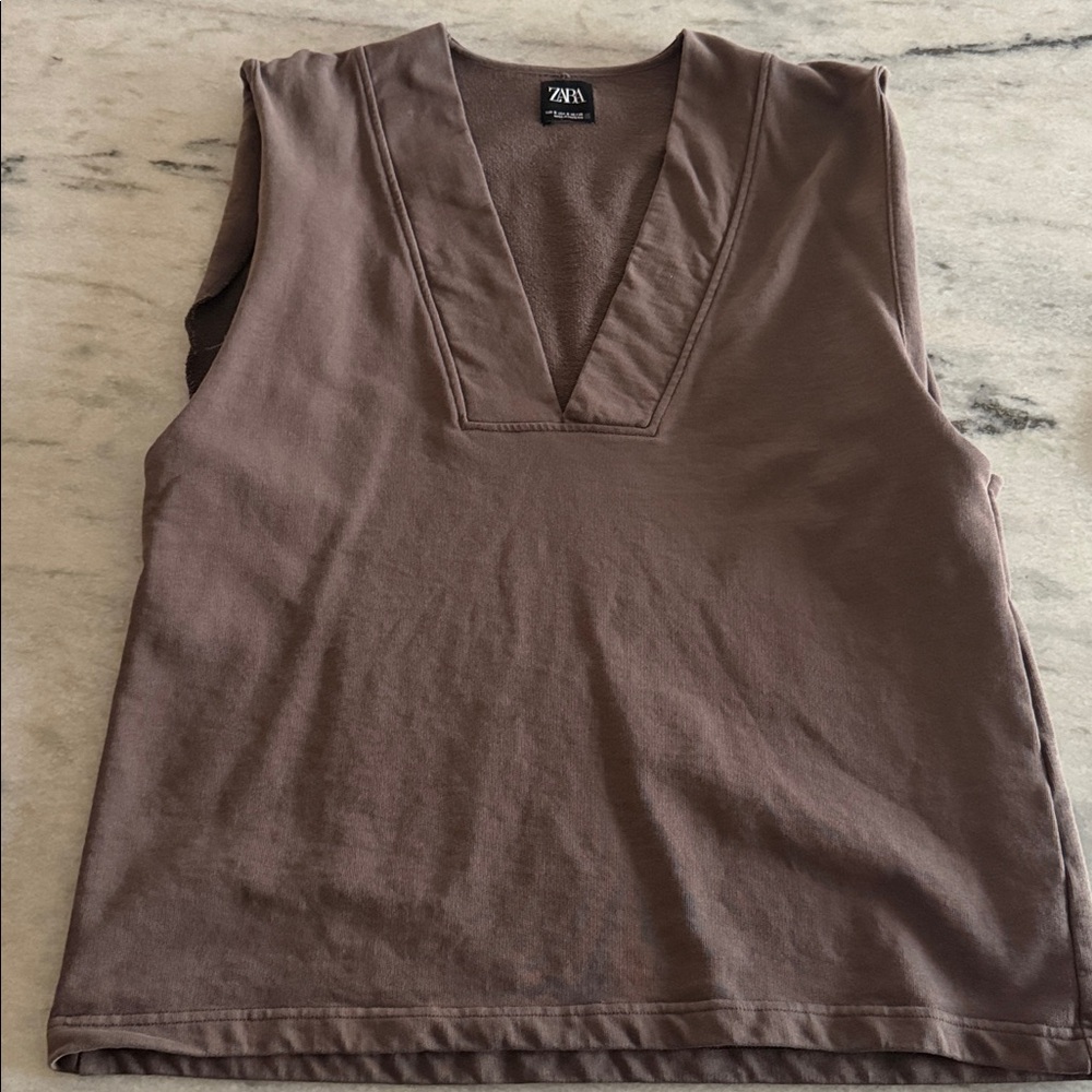 Zara Oversized Plush Ponte V-neck Pullover - Picture 5 of 7